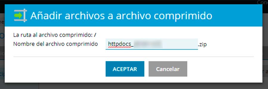 Añadir archivos a archivo comprimido