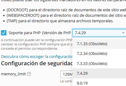 actualizar PHP
