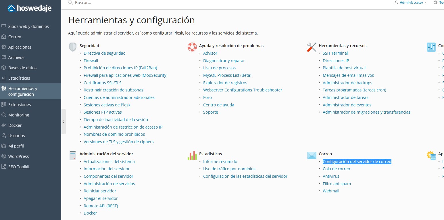 Herramientas y configuración 