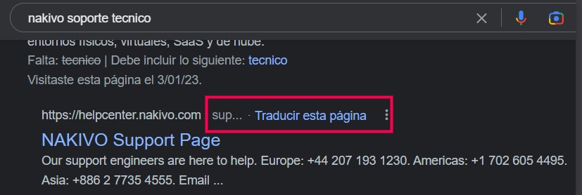 traducir una página web