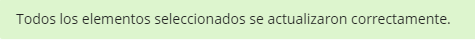 elementos seleccionados actualizados