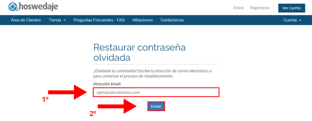 restaurar contraseña