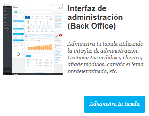 interfaz de administración back office