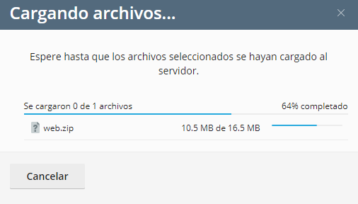 cargando archivos webzip