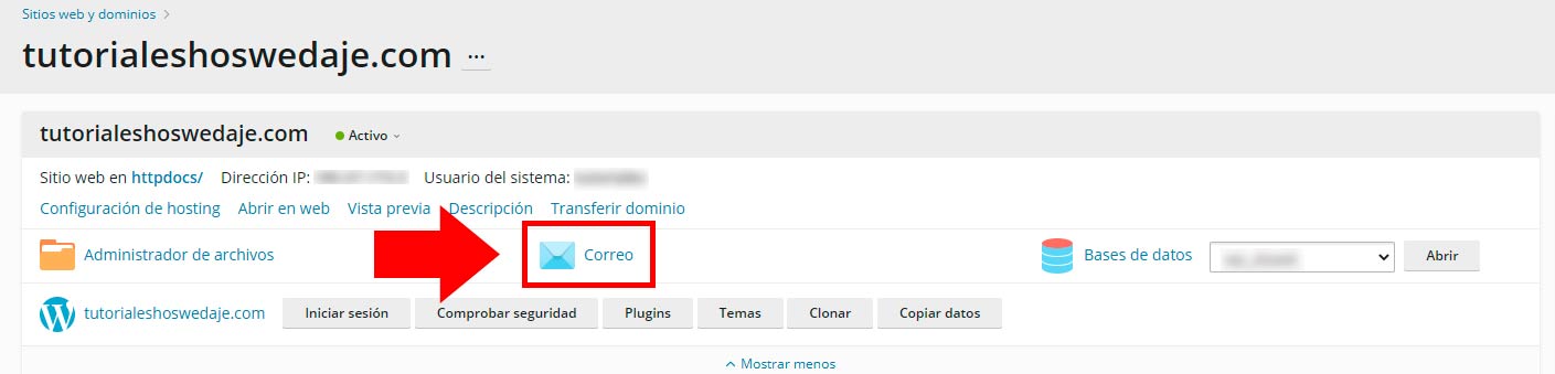 cuentas de correo