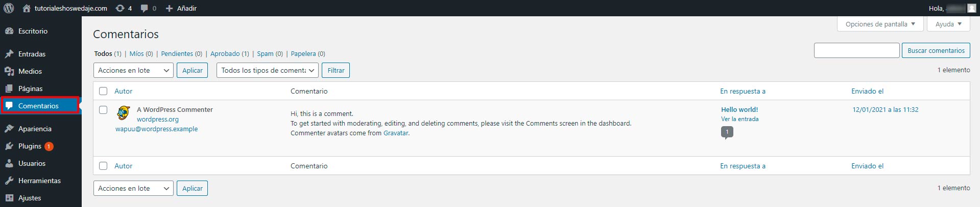 comentarios en wordpress
