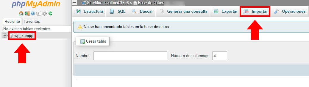 importar tabla de base de datos