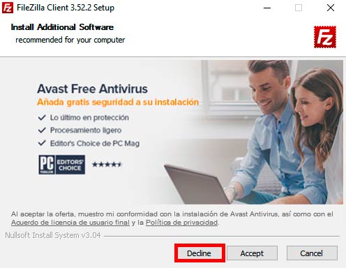 instalar filezilla