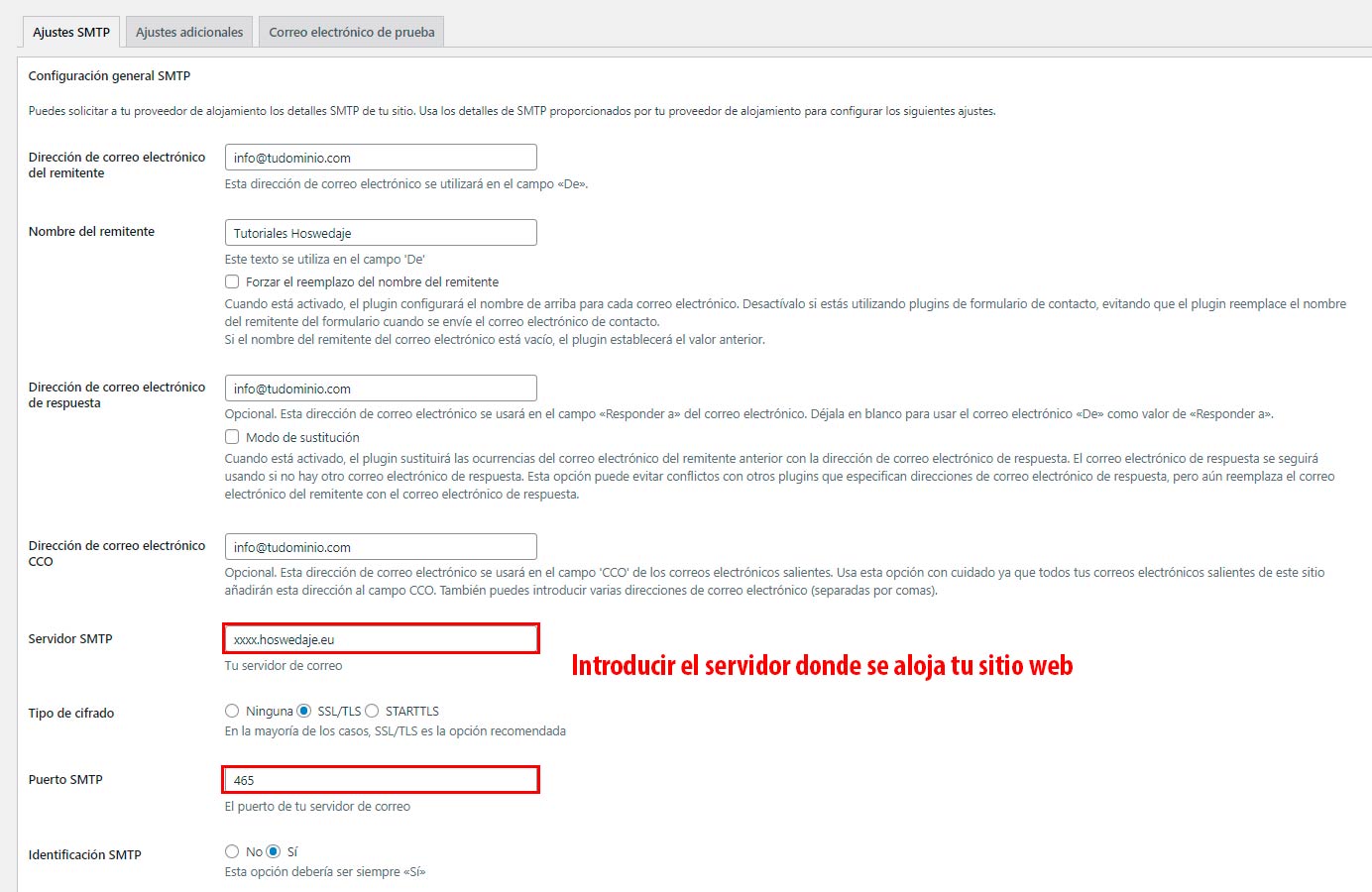 configurar SMTP en WordPress