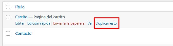 duplicar entradas y páginas en WordPress