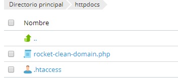 Crear archivo Rocket Clean Domain