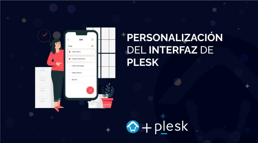 interfaz de Plesk