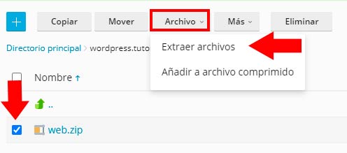 extraer archivos webzip